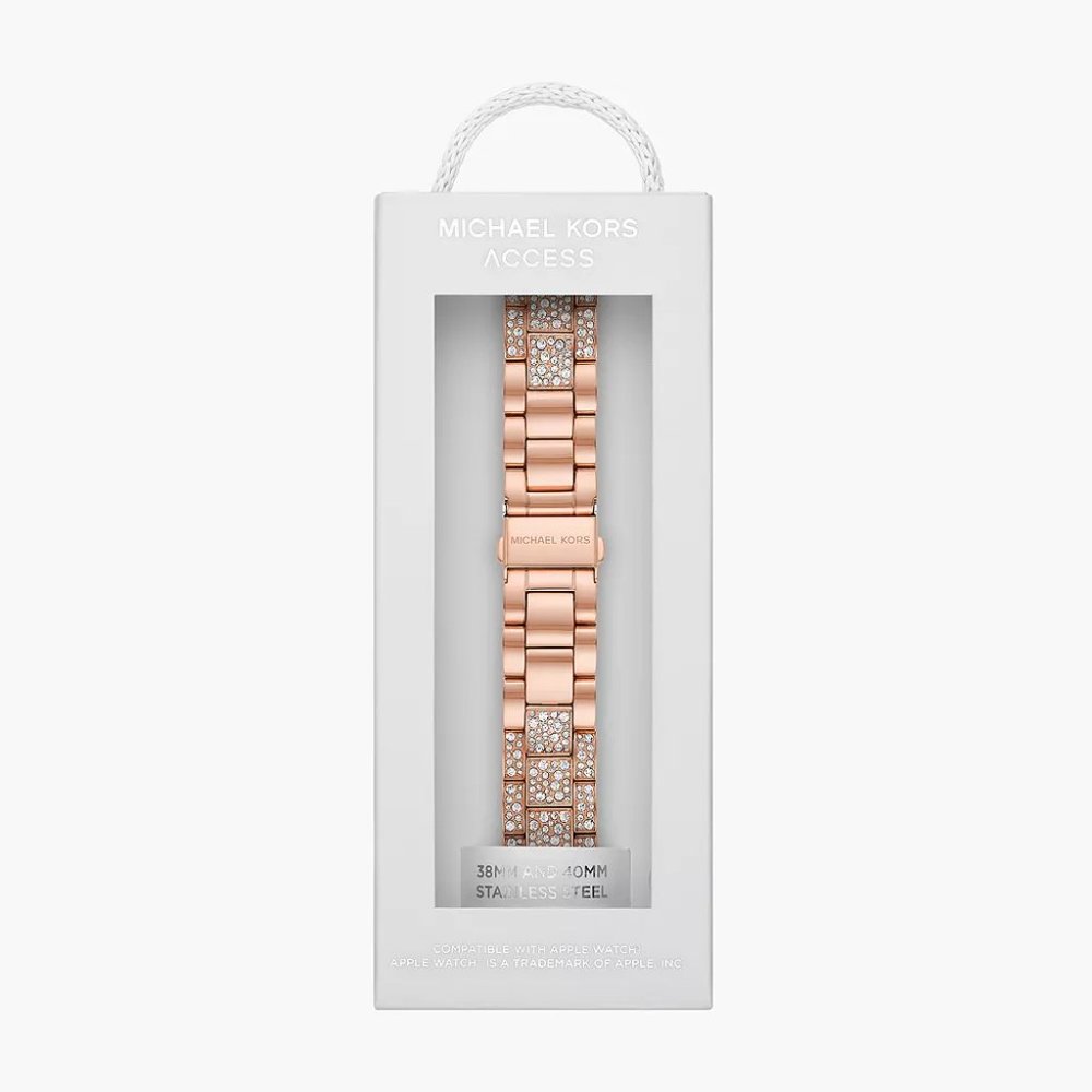 Michael Kors Rose Gold Stainless Steel Band for Apple Watch, New-in-Box